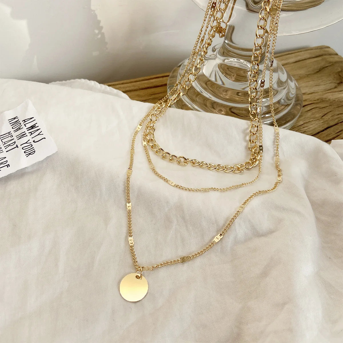 Luxury multi-layer coin necklace