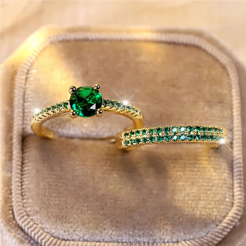 Verdant Gemstone Ring Set