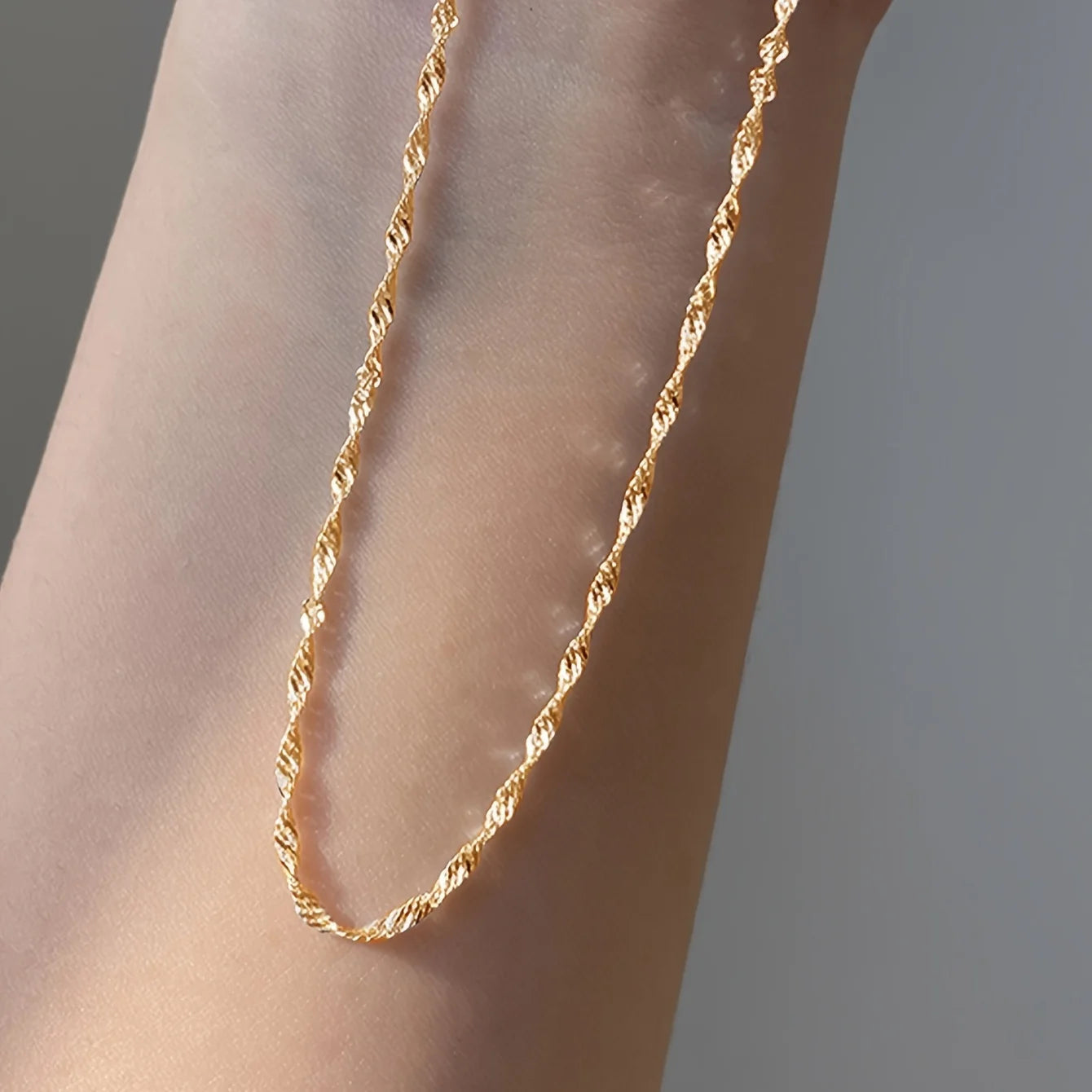 Exquisite Gold Plated Thin Chain Necklace