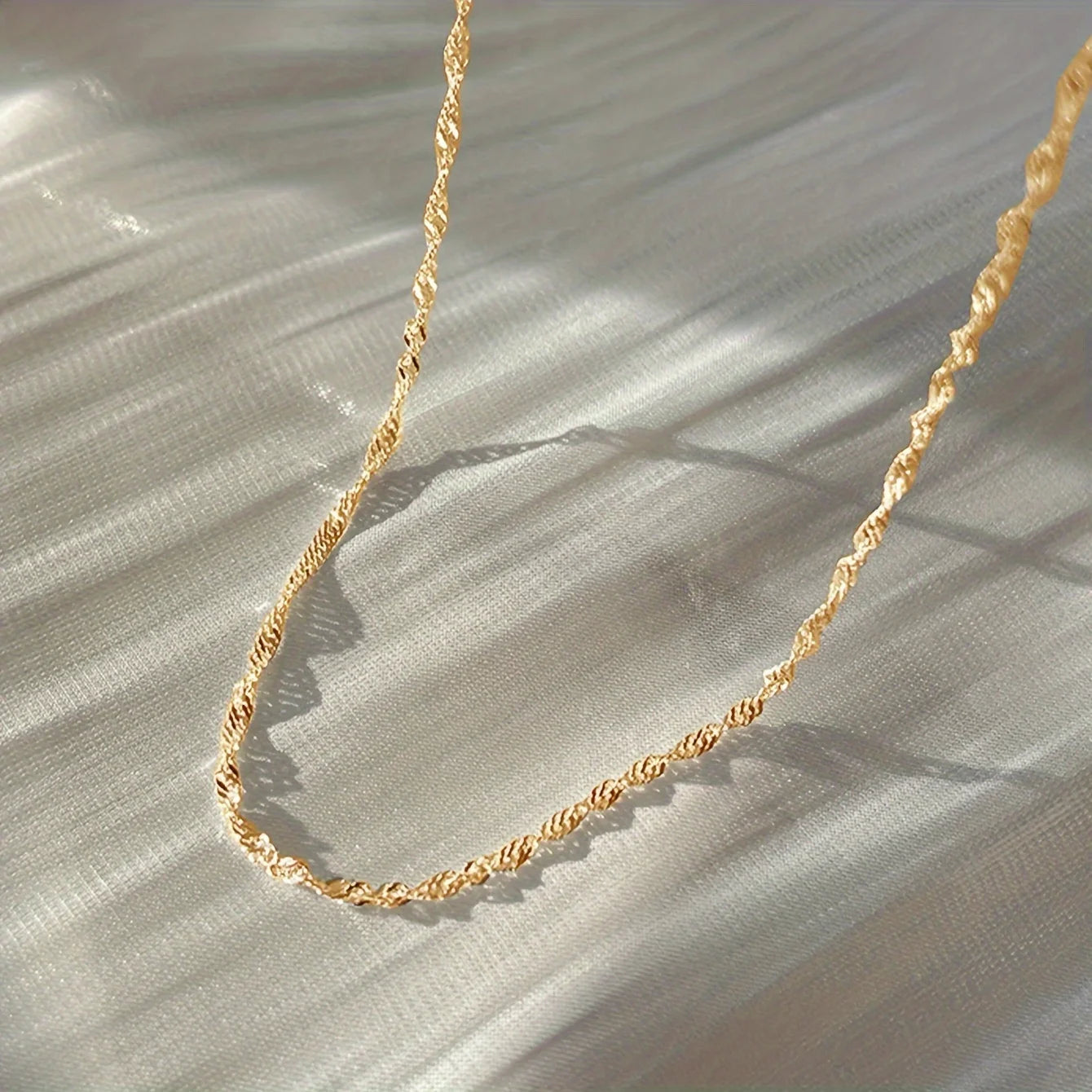 Exquisite Gold Plated Thin Chain Necklace