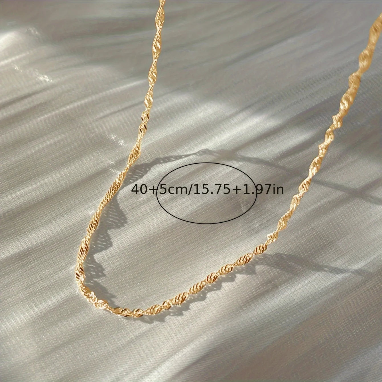 Exquisite Gold Plated Thin Chain Necklace