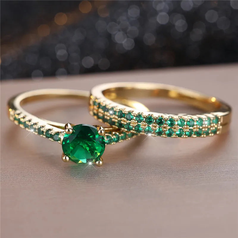 Verdant Gemstone Ring Set