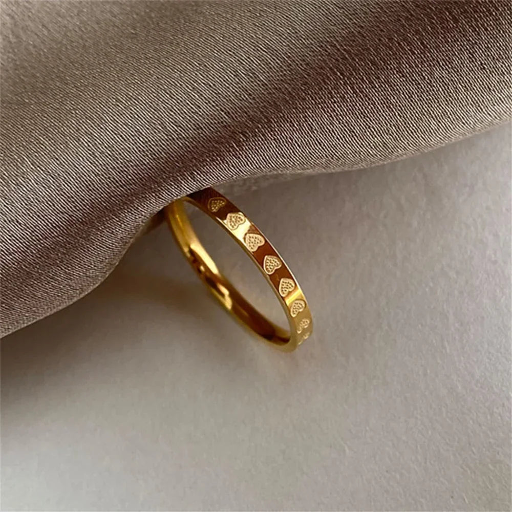 Minimalist Golden Heart Ring