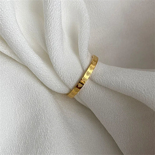 Minimalist Golden Heart Ring